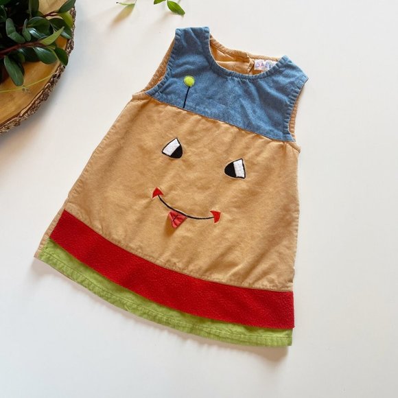Babalooi Face Corduroy Jumper Dress | Size 4 - Picture 1 of 5